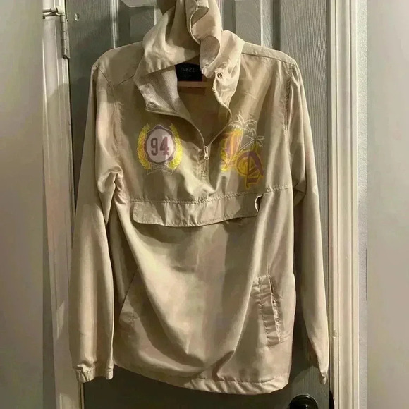 Mens Rue 21 windbreaker jacket with hood (no drawstring) graphics pockets size M - Picture 7 of 15